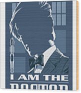 Doctor Who And The Tardis Wood Print