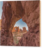 Double Arch Through Cove Arch Wood Print
