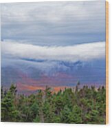 Dramatic Clouds From Alonguin Peak Autumn Mountains Wood Print