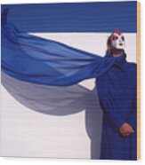 Dreaming In White Blue (from The Series "imaginations Incognito") Wood Print