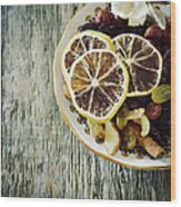 Dried Fruits And Nuts Wood Print