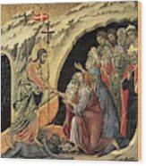 Duccio Di Buoninsegna / 'maesta - Passion Descent To Hell', 1308-1311. Jesus. Adam. Wood Print