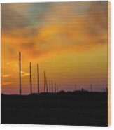 Dune Road Sunset Wood Print