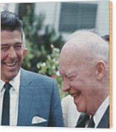 Dwight Eisenhower And Ronald Reagan Wood Print