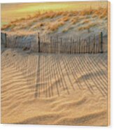 Early Morning Shadows At The Sand Dune Wood Print