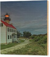 East Point Lighthouse In Moonlight Wood Print