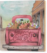 Easter Truck I Wood Print