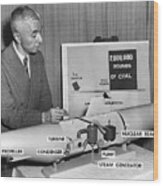 Engineer Hyman Rickover With Model Wood Print