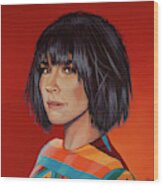 Evangeline Lilly Painting Wood Print