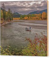 Fall Fly Fishing from Float Boat on North Fork of Flathead River Shower  Curtain