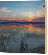 Falls Lake Sunrise Wood Print