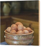 Farm Fresh Eggs Wood Print