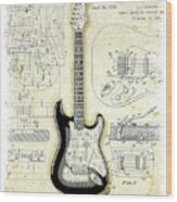 Fender Strat Birth Certificate V2 Wood Print