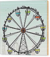 Ferris Wheel Wood Print