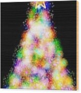 Fiber Optic Christmas Tree Wood Print