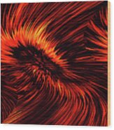 Fiery Swirling Creative Abstract Design Wood Print