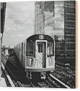Filmic N Y C No.7 - 7 Train At Queensboro Plaza Wood Print