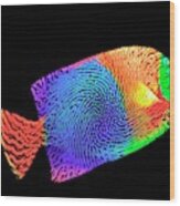 Fingerprint On A Fish Wood Print