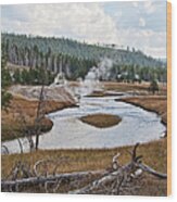 Firehole River, Yellowstone, Np Wood Print