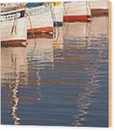 Fishing Boats In Harbour Wood Print