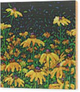 Floral Interpretation - Black-eyed Susans Wood Print
