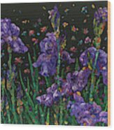 Floral Interpretation - Irises Wood Print