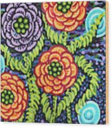Floral Whimsy 5 Wood Print