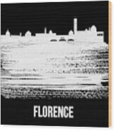 Florence Skyline Brush Stroke White Wood Print