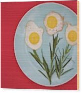 Flower Eggs Wood Print