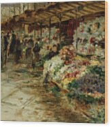 Flower Market, 1882. Artist Jean Wood Print
