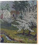 Flowering Apple Tree Wood Print