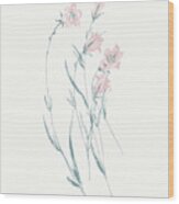 Flowers On White V Contemporary Wood Print