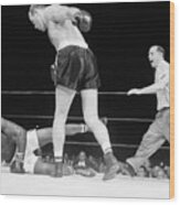 Floyd Patterson Hitting The Canvas Wood Print