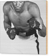 Floyd Patterson In Boxing Pose Wood Print