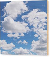 Fluffy Clouds Xxl - Vertical Wood Print