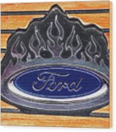 Ford Fire Wood Print