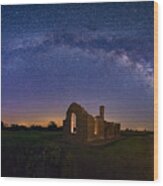 Fort Griffin Under The Night Sky Wood Print