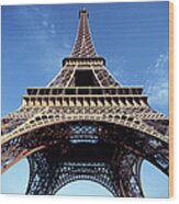 France, Paris, Eiffel Tower, Low Angle Wood Print