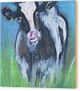 Paintings Of Freisan Cows Oct -18 Wood Print