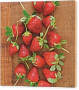 Fresh Strawberries Wood Print