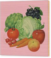 Fruit And Vegetables Wood Print