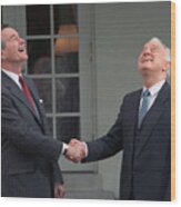 George Bush And Eduard Shevardnadze Wood Print