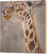 Gigi The Giraffe Wood Print