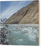 Glacial Stream, Kyrgyzstan Wood Print