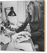 Gloria Steinem, Feminist Leader And Wood Print