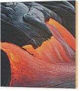 Glowing Streams Of Lava Pouring During Wood Print
