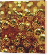 Gold Christmas Balls Wood Print
