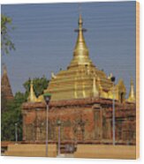 Gold Pagoda Of Gubyauk Nge Wood Print