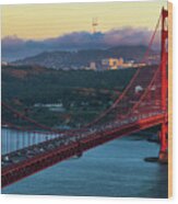 Golden Gate Bridge From Marin Headlands Wood Print