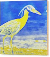 Golden Heron Wood Print